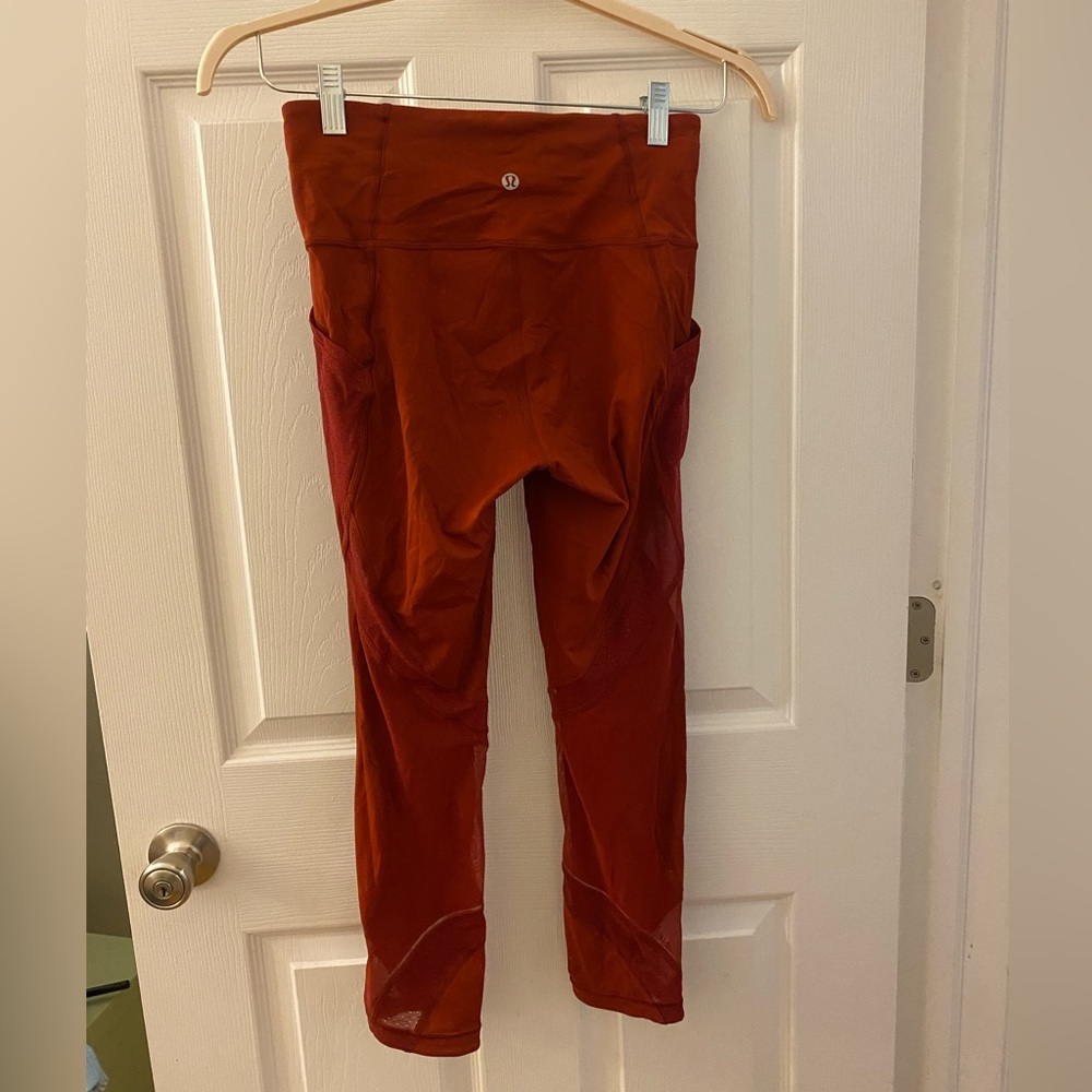 Lululemon Red Mesh 7/8 length Leggings